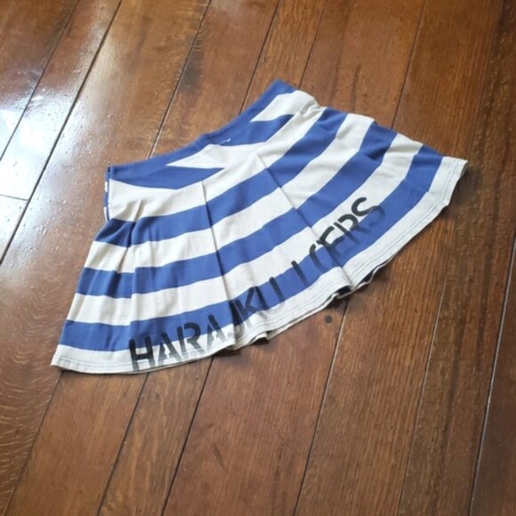 Rare Vintage Y2K Harajuku Lovers Nautical Striped Low Rise Skirt Size Large - Picture 13 of 14